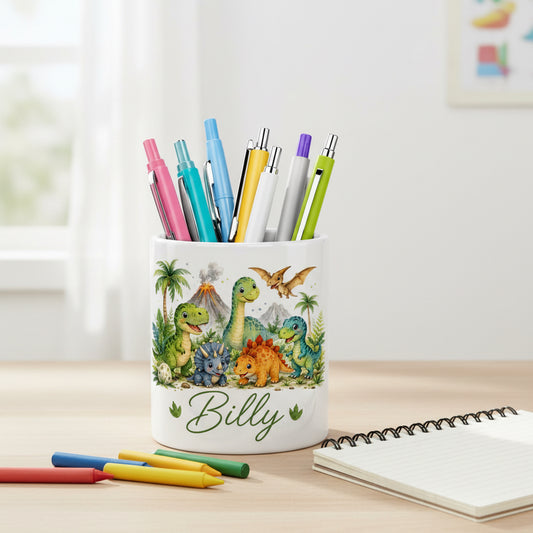 Vacso Trading Personalised Dinosaur Ceramic Pen Pot
