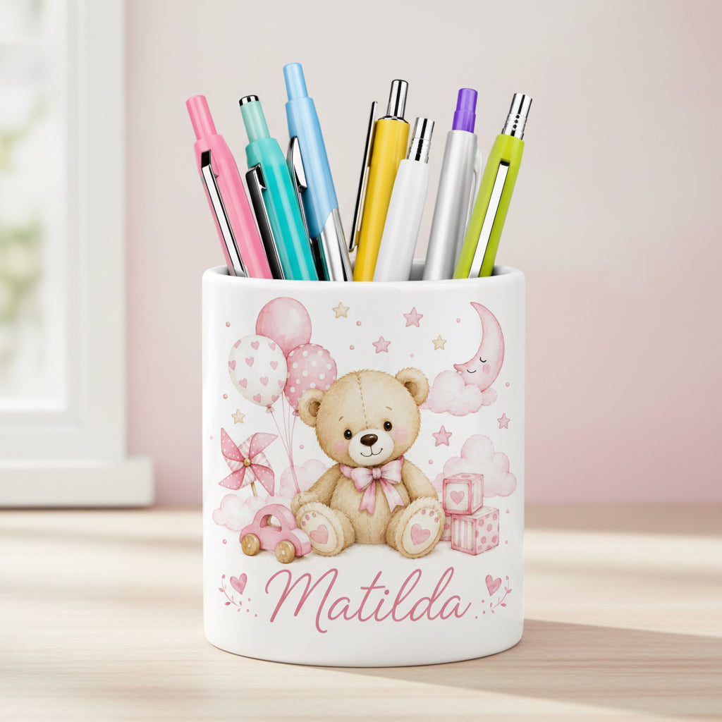 Vacso Trading Personalised Teddy Bear Ceramic Pen Pot