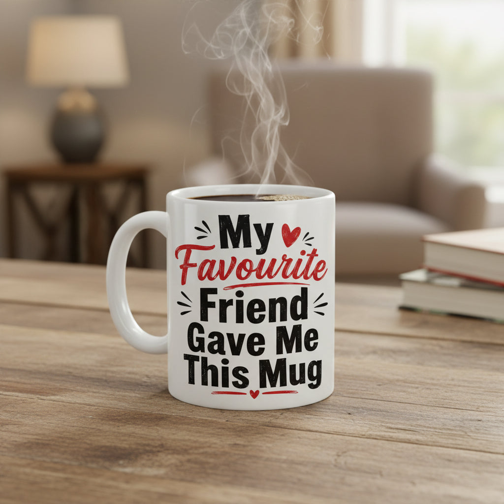 Vacso Trading Funny Friendship Mug My Favourite Friend Gave Me This Mug 11oz Ceramic White