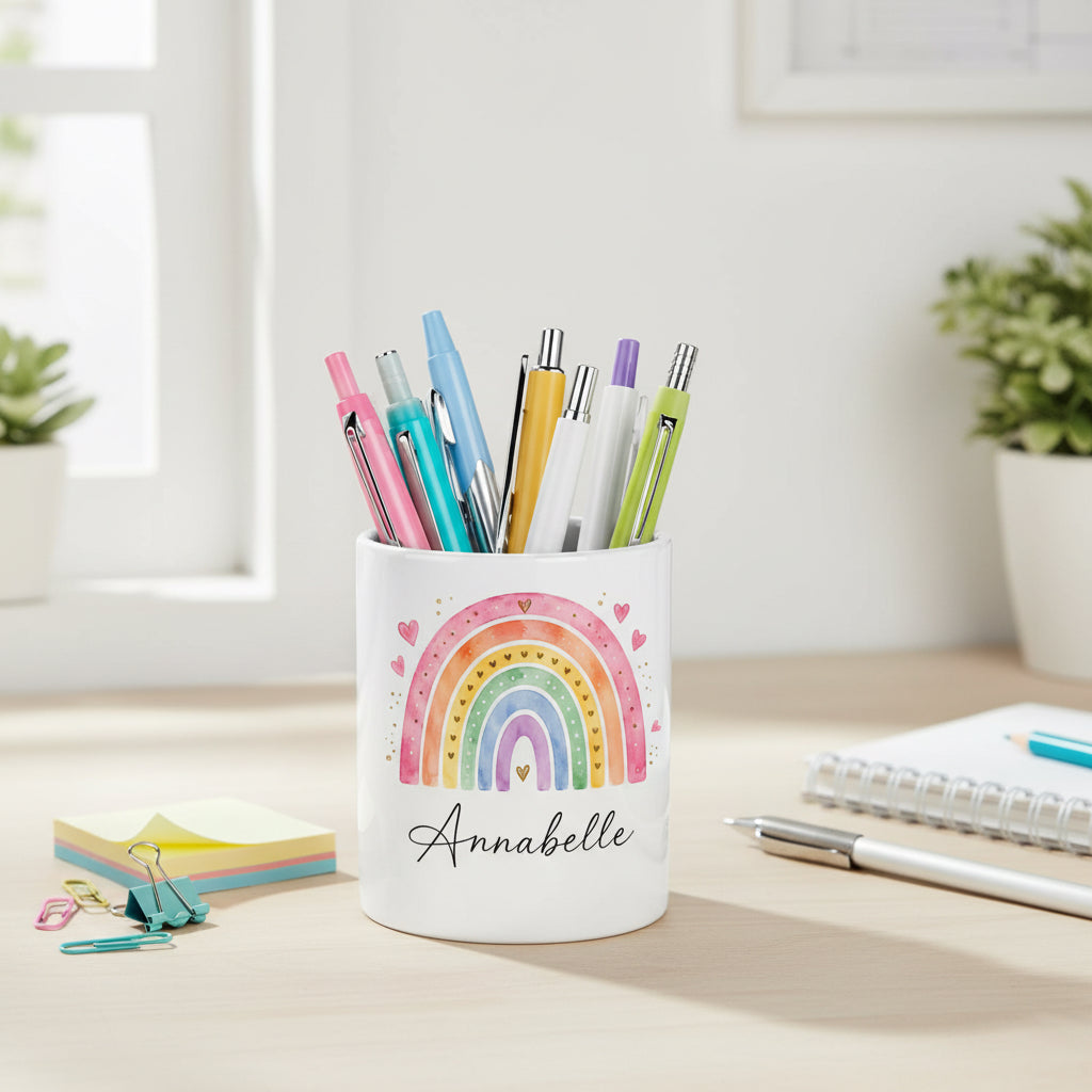 Vacso Trading Personalised Rainbow Teacher Ceramic Pen Pot