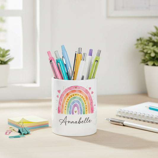 Vacso Trading Personalised Rainbow Teacher Ceramic Pen Pot