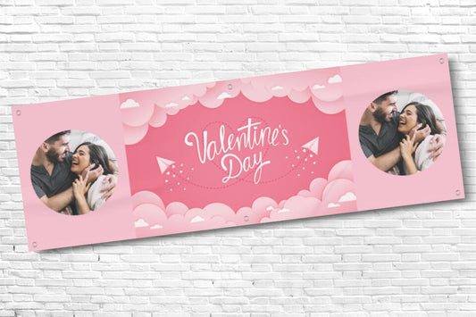 Personalised Pink Valentines Banner with any Photos