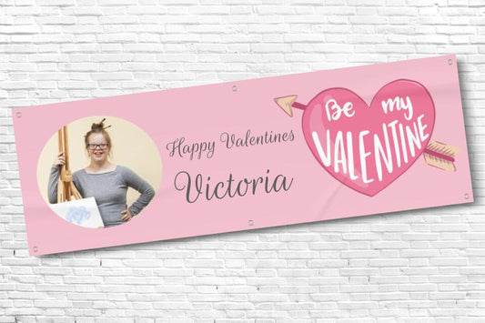 Personalised Be My Valentine Banner with any Photo and Text
