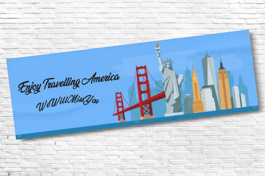 Personalised Enjoy your Travels in America Banner with any Text