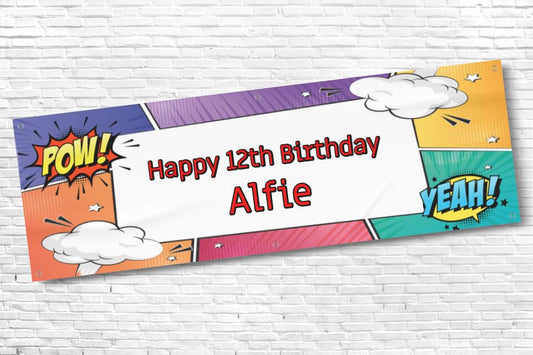 Boys Comic Multicoloured Birthday Banner