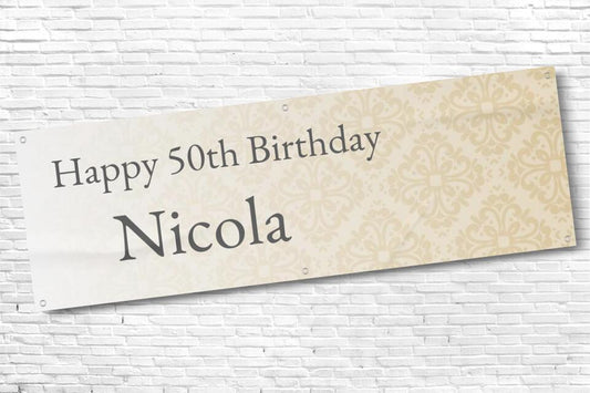 Gold Ladies Birthday Banner