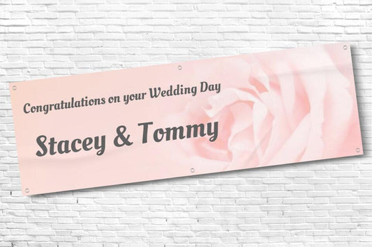 Pink Rose Wedding and Engagement Banner