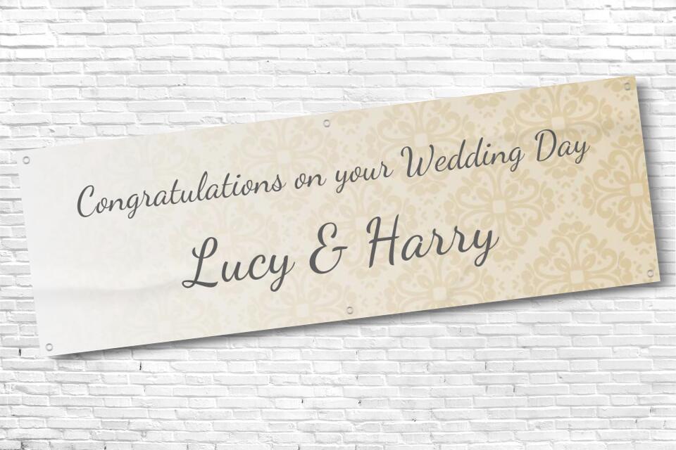 Gold Background Wedding and Engagement Banner