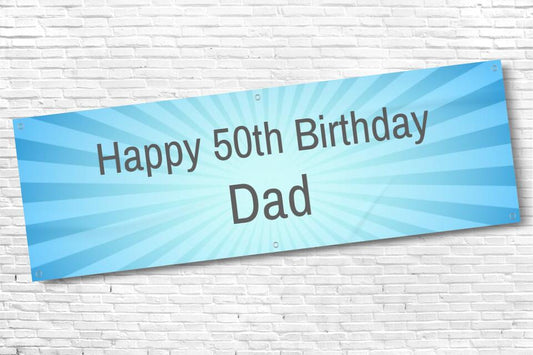 Mens Blue Strike Birthday Banner with any name