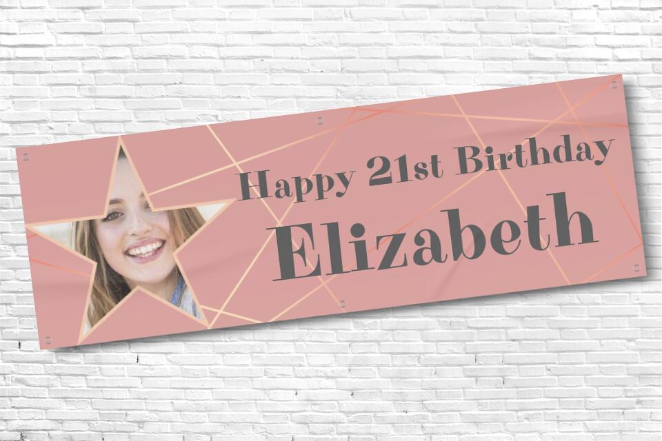 Personalised Rose Gold Ladies and Girls Birthday Banner