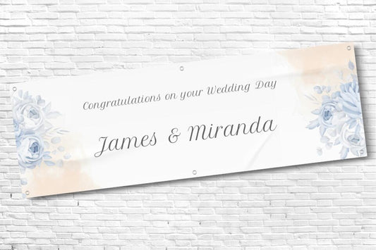 Personalised Floral Wedding or Engagement Banner