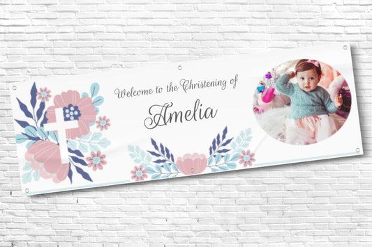 Floral Ceremony Personalized Occasion Banner