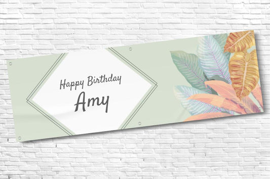 Ladies and Girl's Personalised Green Diamond Birthday Banner