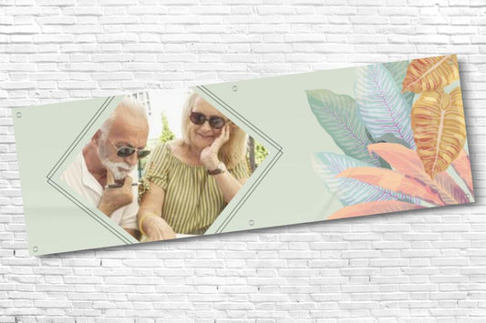 Ladies and Girl's Personalised Green Diamond Photo Birthday Banner