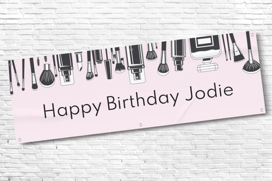 Ladies Personalised Makeup Birthday Banner