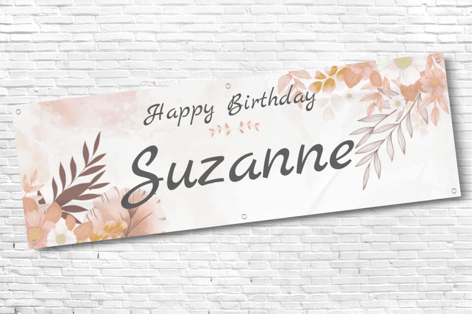 Ladies and Girl's Personalised Autumn Floral Birthday Banner