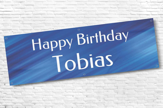 Men's and Boy's Personalised Blue Streak Birthday Banner