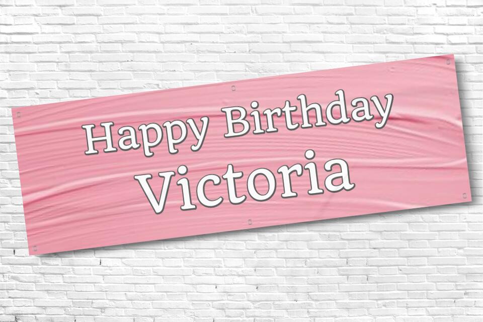 Ladies and Girl's Personalised Pink Paint Birthday Banner
