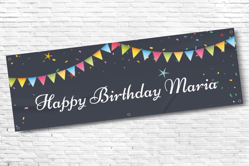 Ladies and Girl's Personalised Black Bunting Birthday Banner
