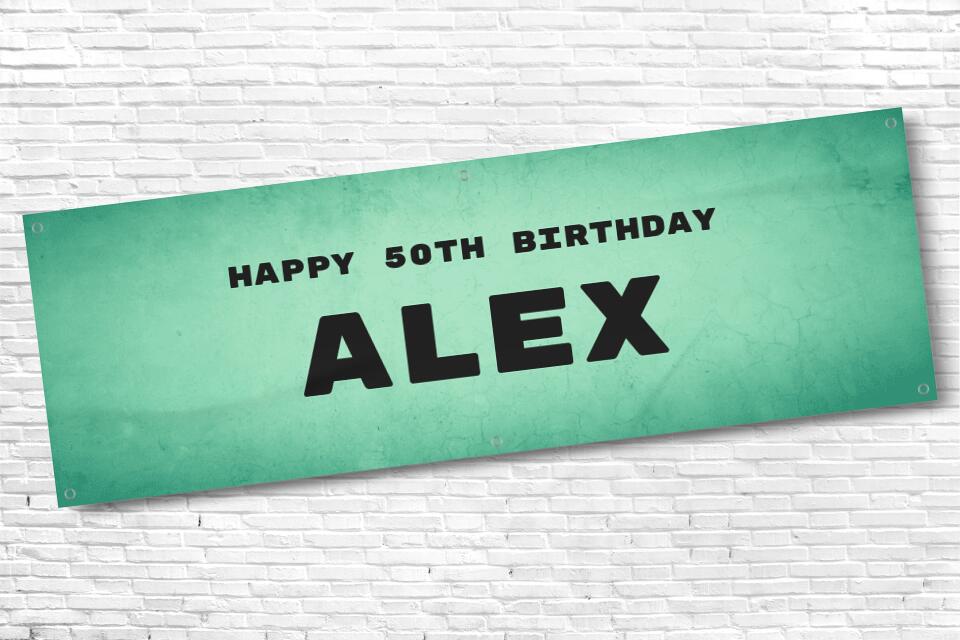 Men's Personalised Smashing Green 50th Milestone Birthday Banner