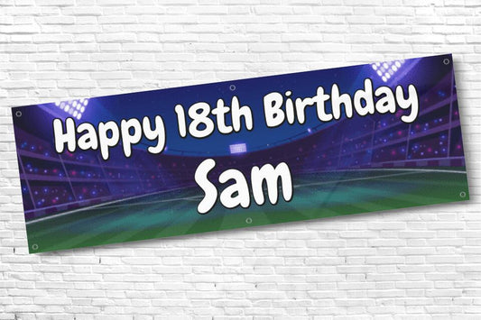 Men's Personalised Stadium 18th Milestone Birthday Banner