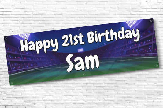 Men's Personalised Stadium 21st Milestone Birthday Banner
