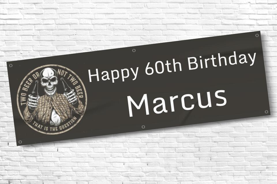 Men's Personalised Shakesbeer 60th Milestone Birthday Banner