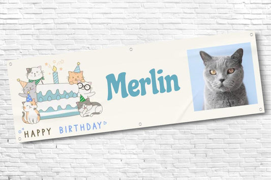 Personalised Cat Birthday Banner