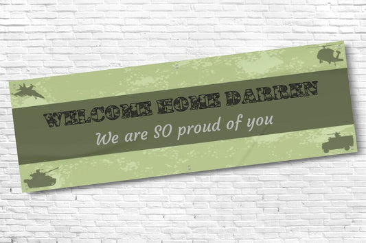Personalised Military Welcome Home Banner with any Text and name