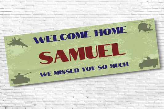 Personalised Military Welcome Home Banner with any Text and name