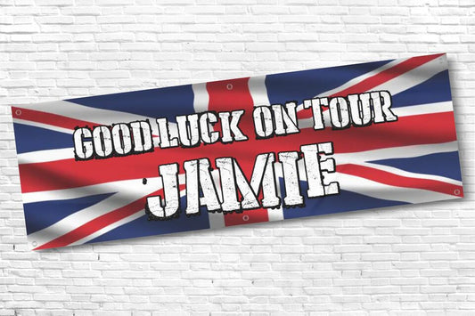 Personalised United Kingdom Flag Military Welcome Home Banner with any Text