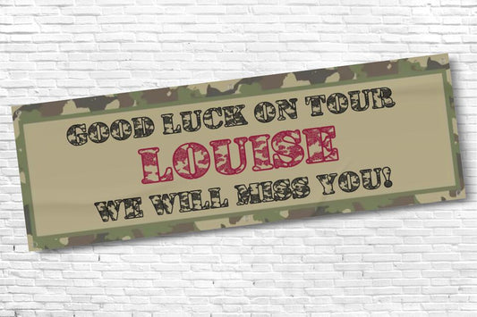 Personalised Military Good luck Banner with any Text
