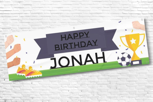 Personalised Boys Football Champion Banner with any Text
