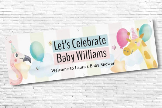 Personalised Animal Baby Shower Banner