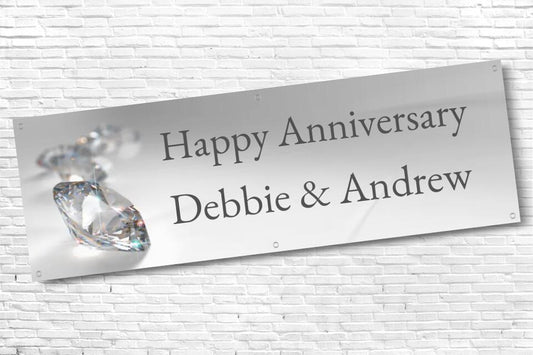 Personalised Diamond Anniversary Party Banner with any Text