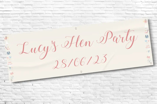 Personalised Decorations and Date Large Text Hen Do Banner