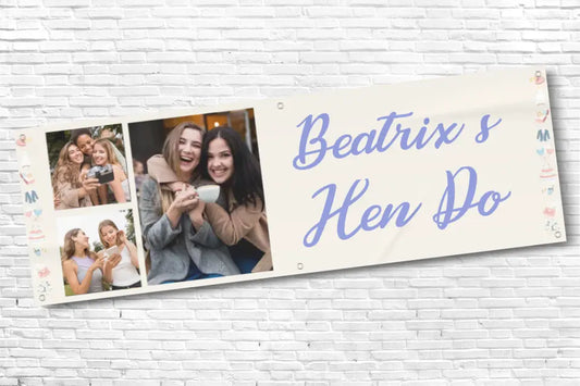 Personalised Decoration Three Photo Hen Do Banner