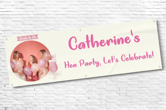Personalised Lets Celebrate Photo Hen Do Banner