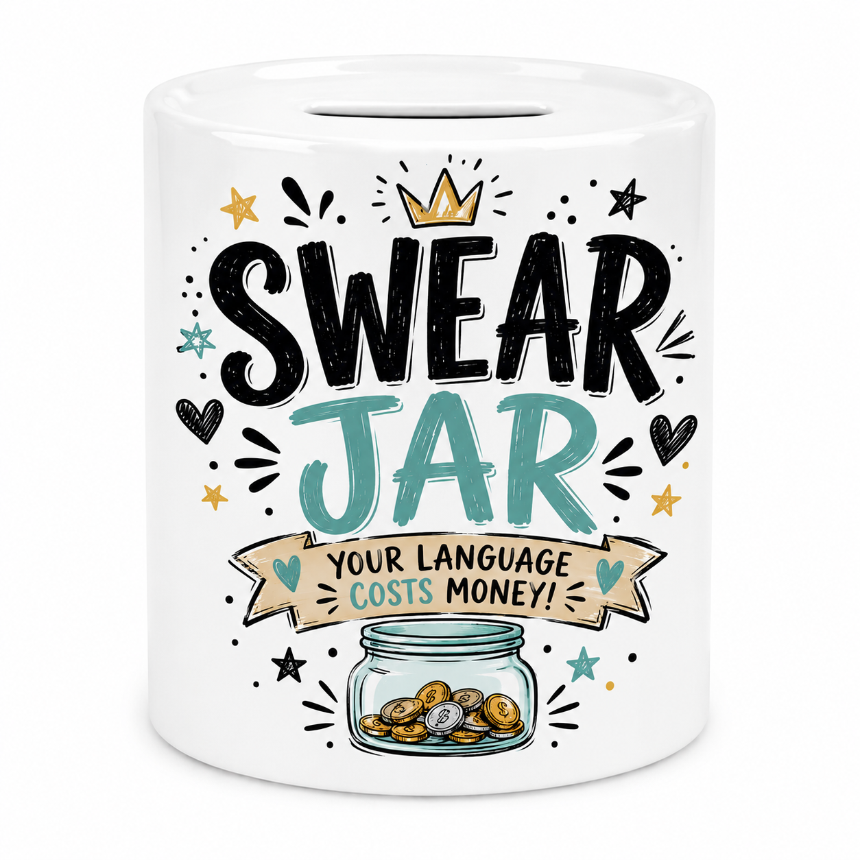 Swear Jar Ceramic Money Box | Funny Swear Jar Gift