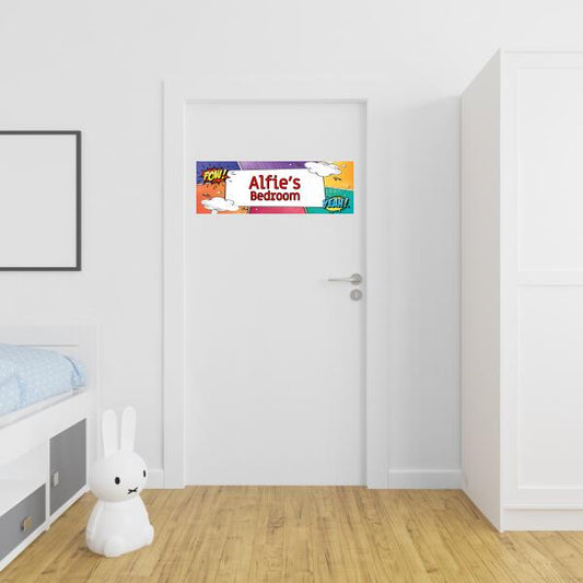 Boy's Personalised Comic Pow Bedroom Banner