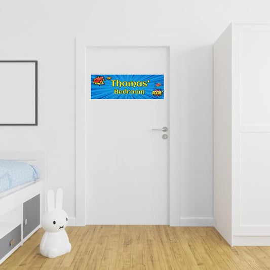 Boy's Personalised Comic Zap Bedroom Banner