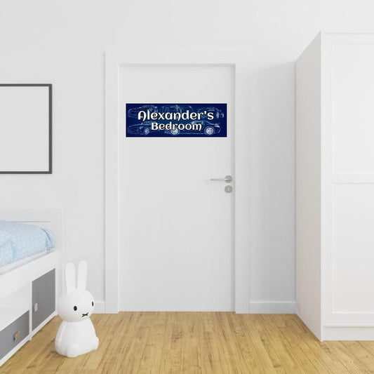 Boy's Personalised Car Bedroom Banner