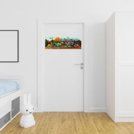 Boy's Personalised Dinosaur Bedroom Banner