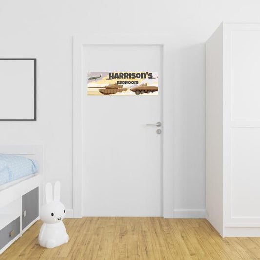 Boy's Personalised Tank Bedroom Banner