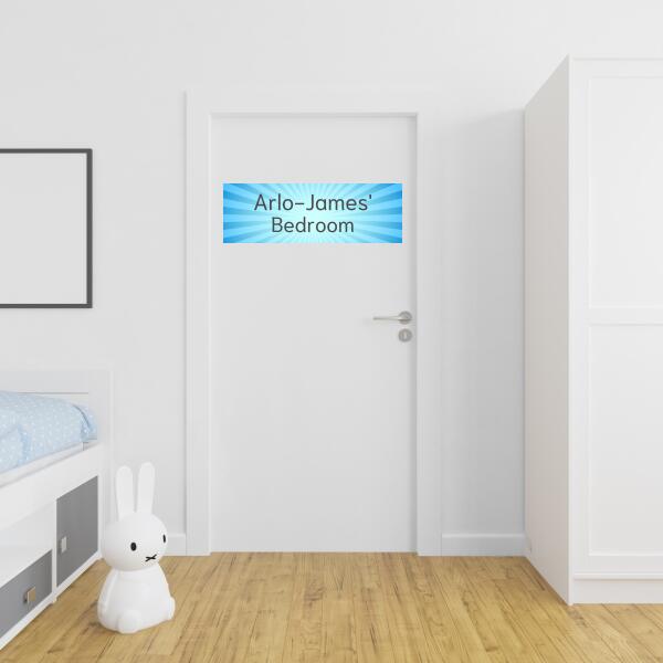 Boy's Personalised Blue Beam Bedroom Banner