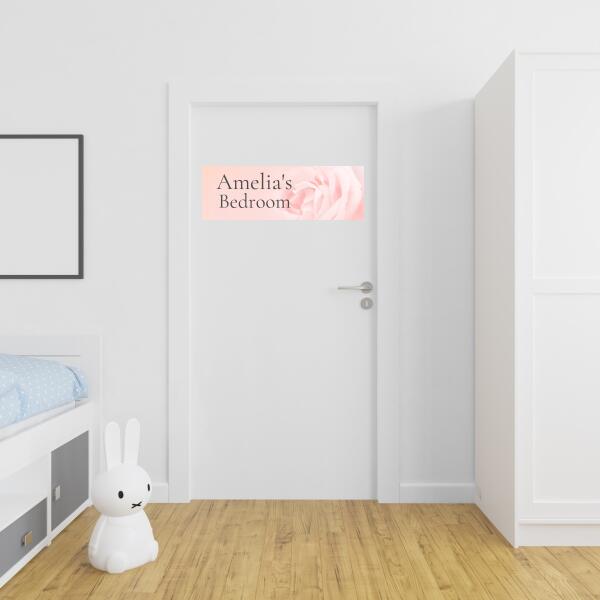 Girl's Personalised Rose Bedroom Banner