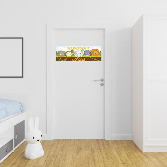 Boy's Personalised Animal Bedroom Banner