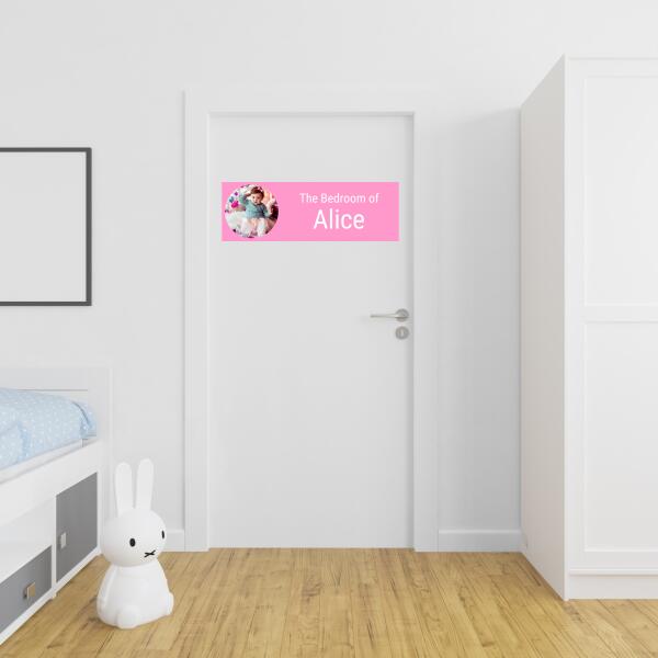 Girl's Personalised Pink Bedroom of Photo Bedroom Banner